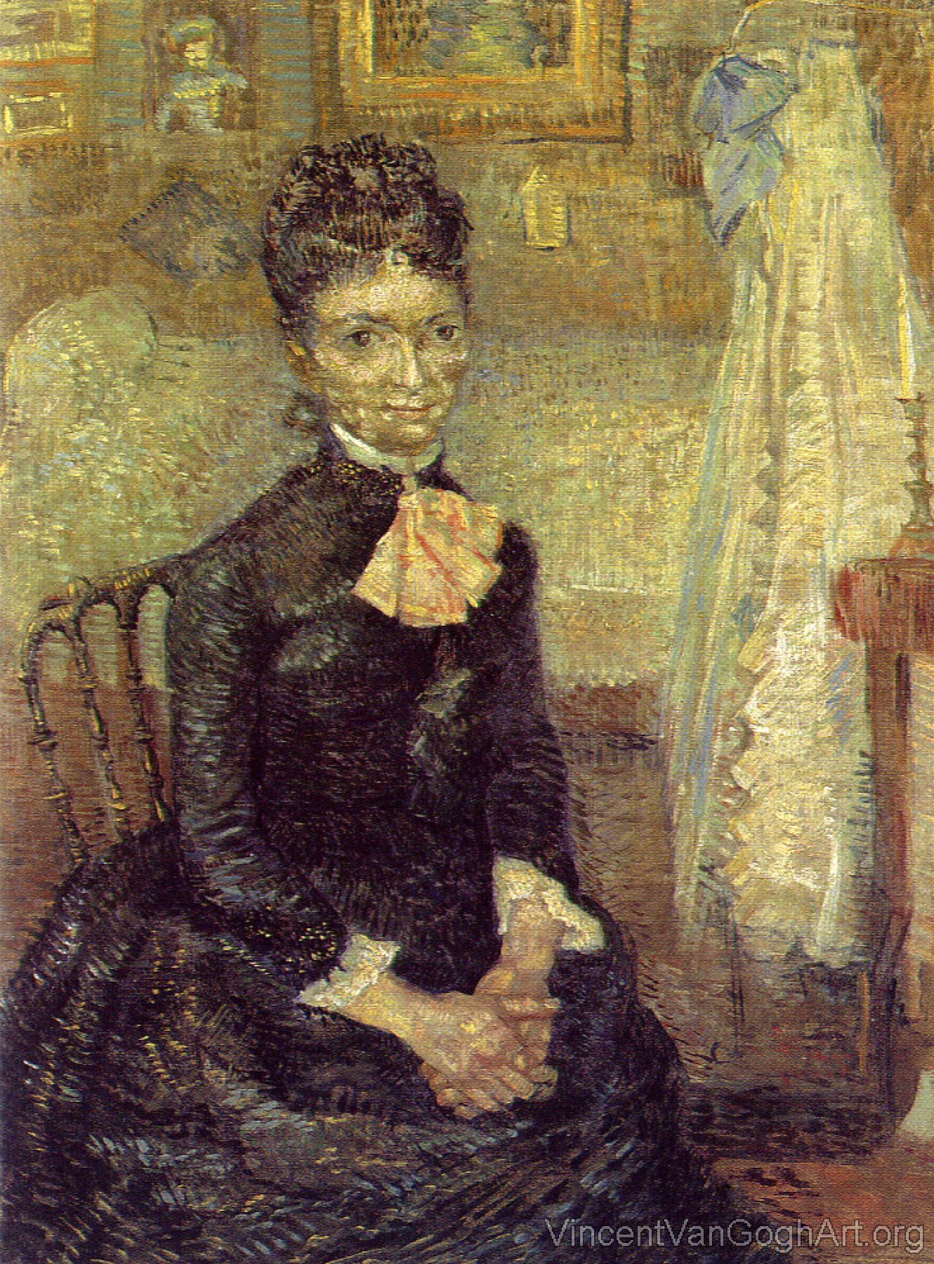 Lady,Sitting by a Cradle